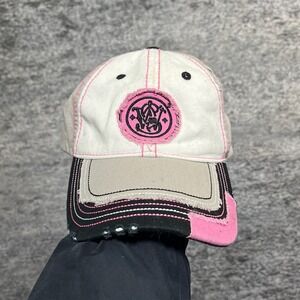 Smith & Wesson Hat Womens Strap Back Adjustable Cap Pink Gray Black